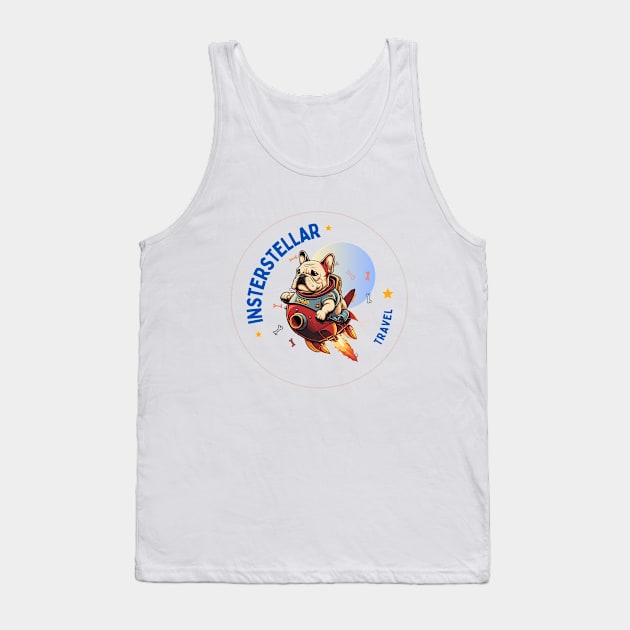 Explore the galaxy with this fun bulldog art! | Space Bulldog adventure Tank Top by Artful Delights